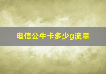 电信公牛卡多少g流量