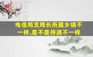 电信局支局长所属乡镇不一样,是不是待遇不一样