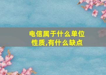 电信属于什么单位性质,有什么缺点