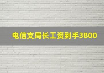 电信支局长工资到手3800