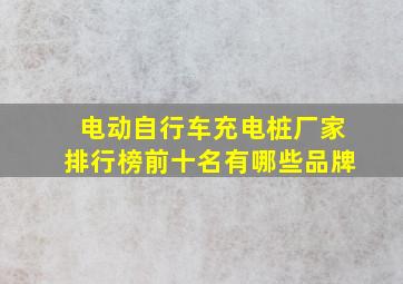 电动自行车充电桩厂家排行榜前十名有哪些品牌