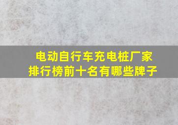 电动自行车充电桩厂家排行榜前十名有哪些牌子