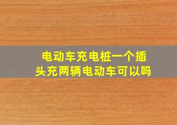 电动车充电桩一个插头充两辆电动车可以吗