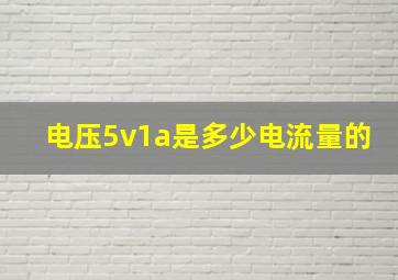 电压5v1a是多少电流量的