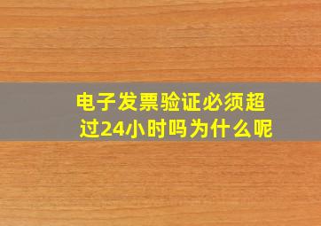 电子发票验证必须超过24小时吗为什么呢