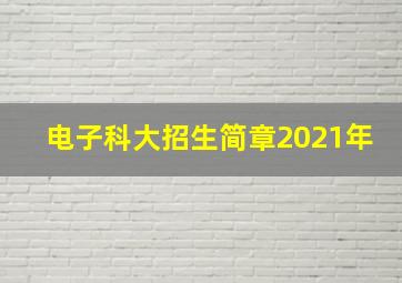 电子科大招生简章2021年