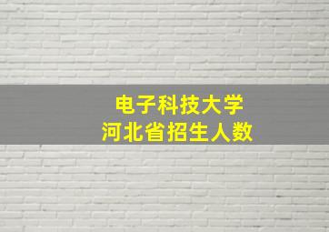 电子科技大学河北省招生人数