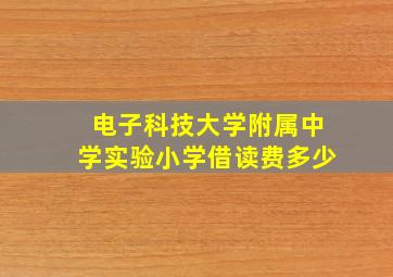 电子科技大学附属中学实验小学借读费多少