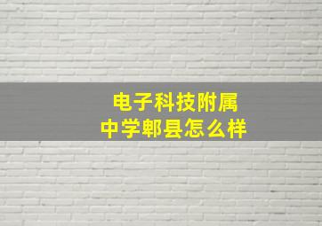 电子科技附属中学郫县怎么样