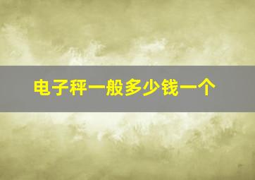 电子秤一般多少钱一个