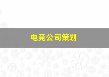 电竞公司策划