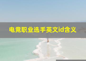 电竞职业选手英文id含义