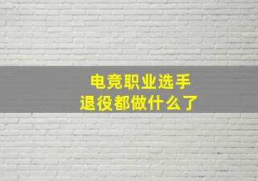 电竞职业选手退役都做什么了