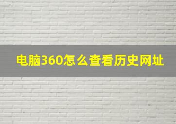 电脑360怎么查看历史网址