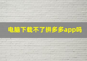 电脑下载不了拼多多app吗