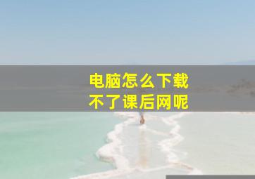 电脑怎么下载不了课后网呢