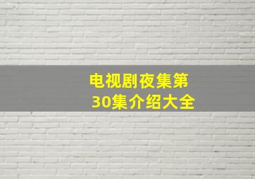 电视剧夜集第30集介绍大全