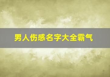 男人伤感名字大全霸气