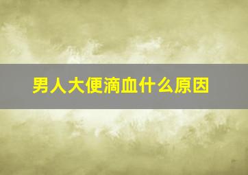 男人大便滴血什么原因