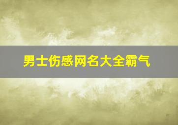 男士伤感网名大全霸气