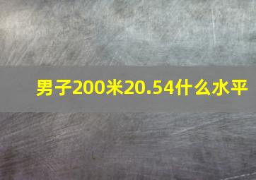 男子200米20.54什么水平