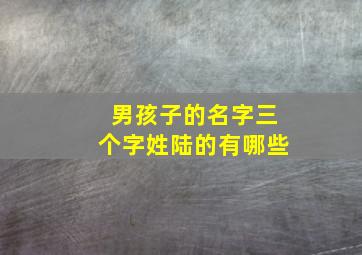 男孩子的名字三个字姓陆的有哪些