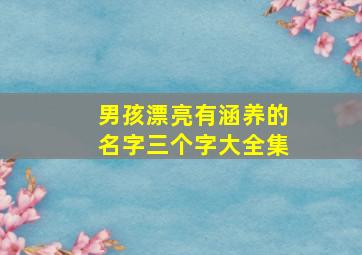 男孩漂亮有涵养的名字三个字大全集