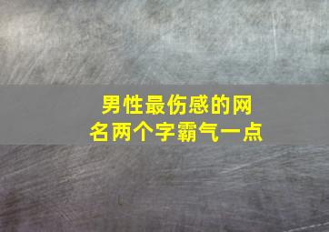 男性最伤感的网名两个字霸气一点