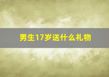 男生17岁送什么礼物