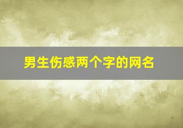 男生伤感两个字的网名