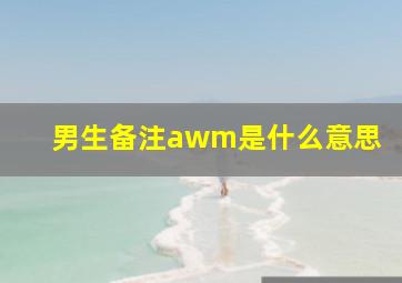 男生备注awm是什么意思