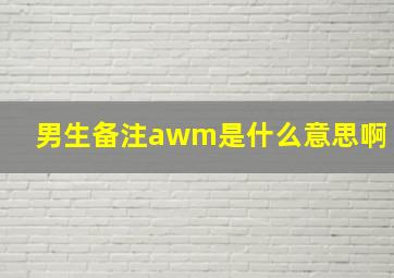 男生备注awm是什么意思啊