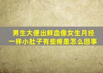 男生大便出鲜血像女生月经一样小肚子有些疼是怎么回事