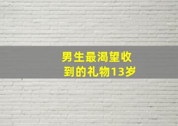 男生最渴望收到的礼物13岁