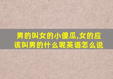 男的叫女的小傻瓜,女的应该叫男的什么呢英语怎么说