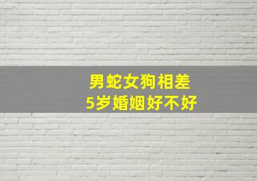 男蛇女狗相差5岁婚姻好不好