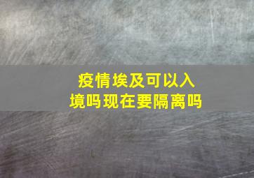 疫情埃及可以入境吗现在要隔离吗