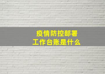 疫情防控部署工作台账是什么