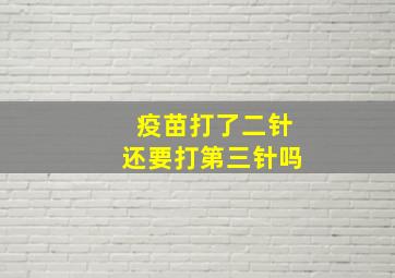 疫苗打了二针还要打第三针吗