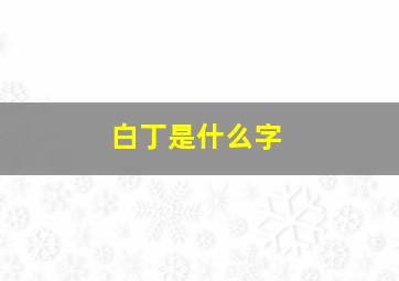 白丁是什么字