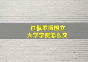 白俄罗斯国立大学学费怎么交