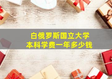 白俄罗斯国立大学本科学费一年多少钱