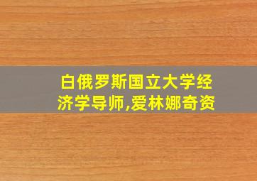 白俄罗斯国立大学经济学导师,爱林娜奇资