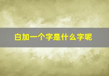 白加一个字是什么字呢