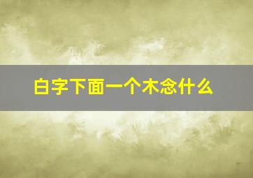 白字下面一个木念什么