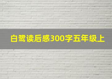 白鹭读后感300字五年级上