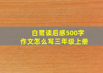 白鹭读后感500字作文怎么写三年级上册