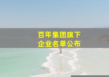 百年集团旗下企业名单公布