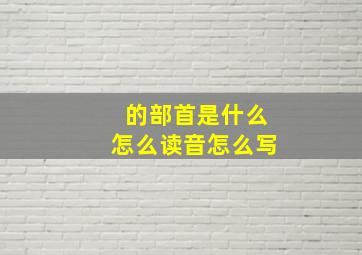 的部首是什么怎么读音怎么写