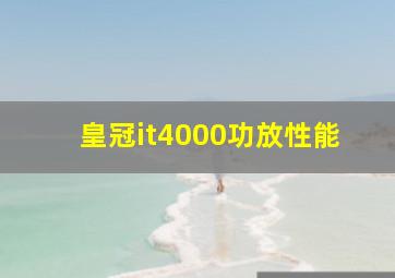 皇冠it4000功放性能